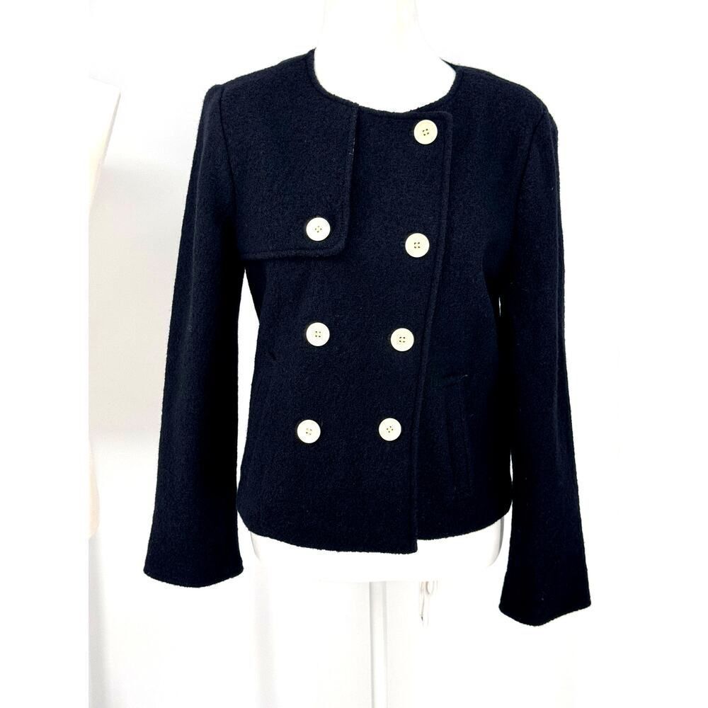 NWT J.Crew Black Double Breasted Wool Blazer Jacket Women's Size Small Classic